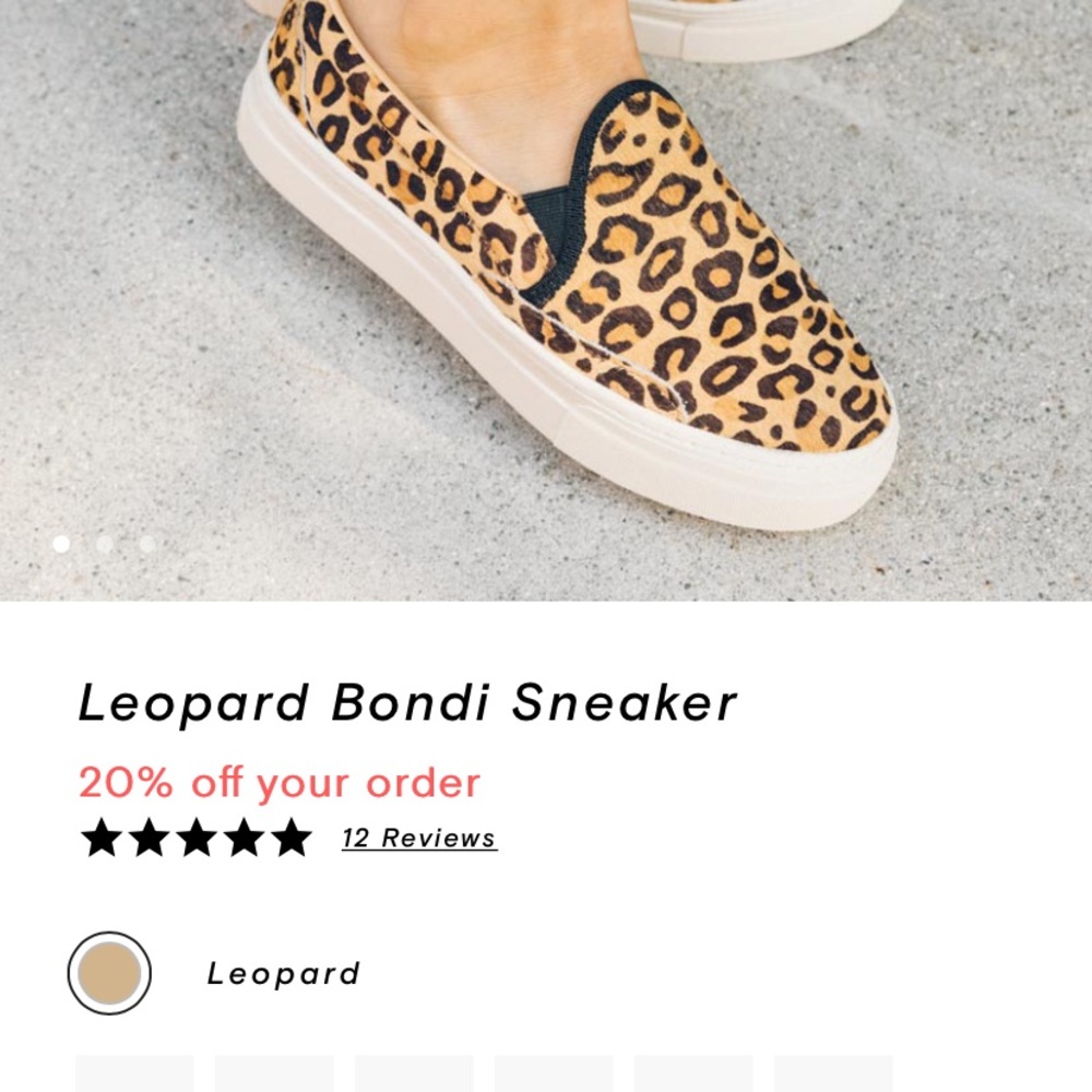 NEW! Soludos Bondi Slip-On Sneakers Leopard Sz 6